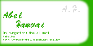 abel hamvai business card