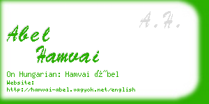 abel hamvai business card